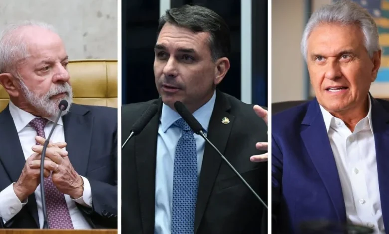 Caiado lidera intenções de voto em Goiás em disputa com Flávio Bolsonaro e Lula