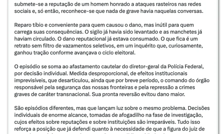 Gilmar Mendes defende Paulo Gonet após arquivamento de investigação pelo MPF