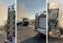 Incêndio destrói caminhão de maçãs na Br-153 entre Goiás e Tocantins e motorista escapa ileso