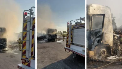 Incêndio destrói caminhão de maçãs na Br-153 entre Goiás e Tocantins e motorista escapa ileso
