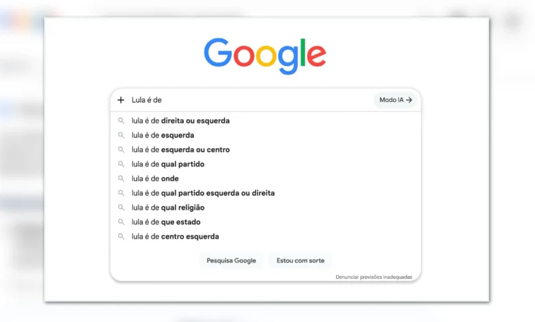 Lula lidera buscas no Google sobre posicionamento ideológico de políticos