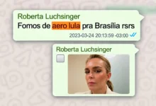Mensagens apontam que Roberta Luchsinger alegava acesso ao Planalto e caronas em aviões da FAB