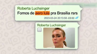 Mensagens apontam que Roberta Luchsinger alegava acesso ao Planalto e caronas em aviões da FAB