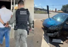 Perseguição policial em Goiânia termina com suspeito detido após colisão