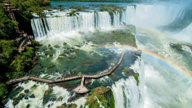 Alta vazão força interdição de passarela nas Cataratas do Iguaçu
