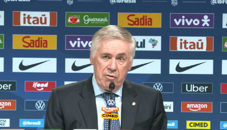 Ancelotti anuncia convocação da Seleção com foco em jovens e sem atletas de Flamengo e Palmeiras