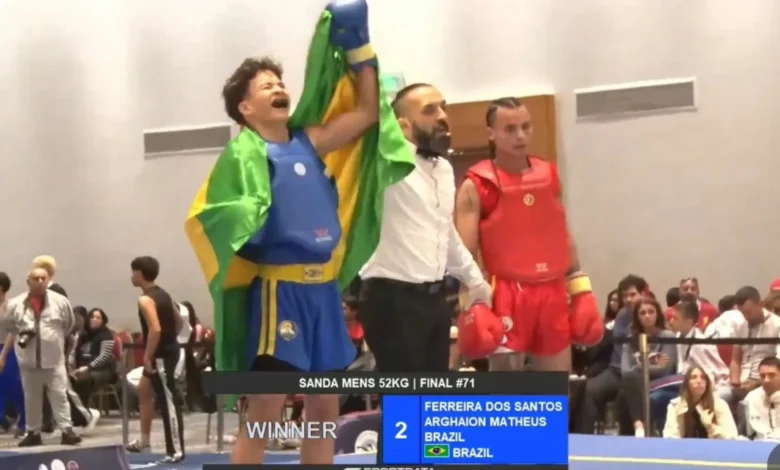 Atleta goiano brilha na Argentina e conquista título internacional de sanda