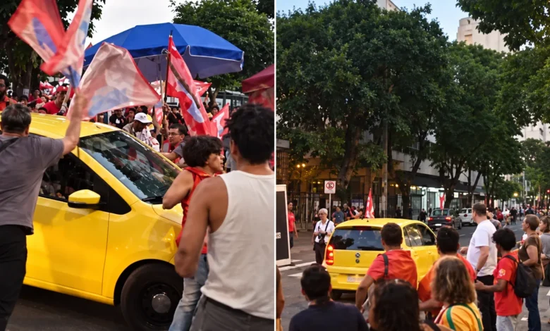 Ato político em Belo Horizonte termina com motorista preso após atropelamento
