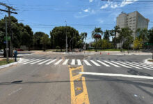 Avenida 85 tem cruzamento ampliado após remoção de ilha na Praça Cívica