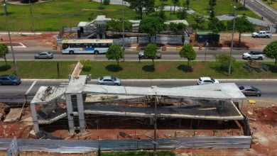 Bloqueio na Go-070 em Goiânia ocorre para içamento de passarela nesta madrugada