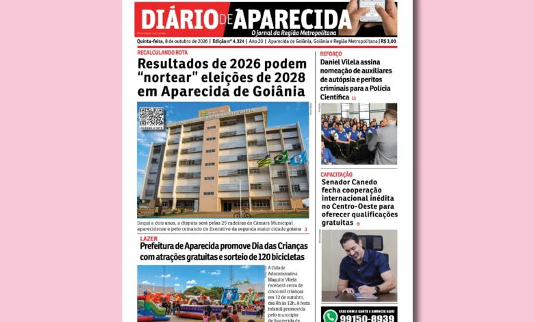 Cenário eleitoral de 2026 em Aparecida de Goiânia projeta disputas para 2028