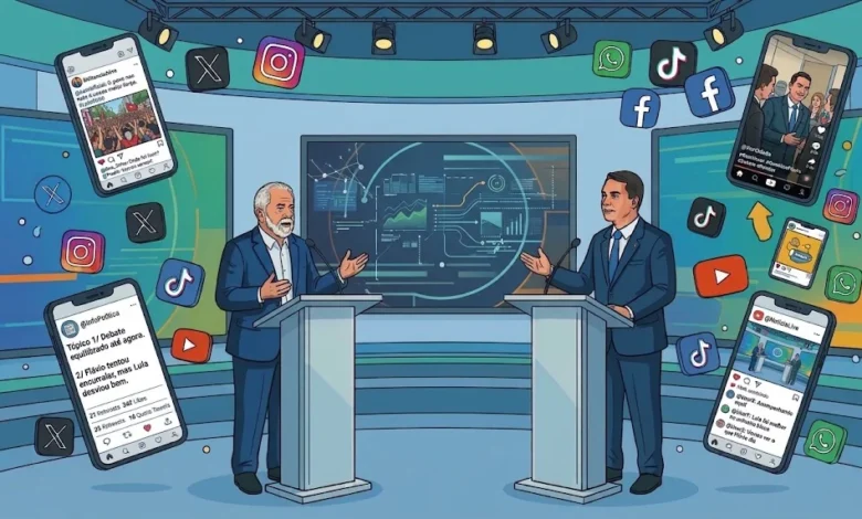 Debate entre Lula e Flávio Bolsonaro lidera menções digitais com foco em Ana Clara e polícia