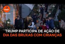 Donald Trump e Melania recebem crianças na Casa Branca para o Halloween