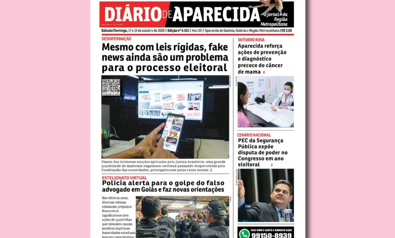 Edição impressa do Diário de Aparecida destaca balé, eleições e segurança pública