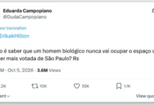 Eduarda Campopiano provoca Erika Hilton em postagem sobre votação recorde em São Paulo