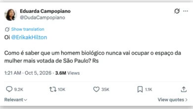 Eduarda Campopiano provoca Erika Hilton em postagem sobre votação recorde em São Paulo