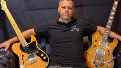 Empresário em Goiânia cria primeira guitarra utilizando madeira de móveis antigos da avó