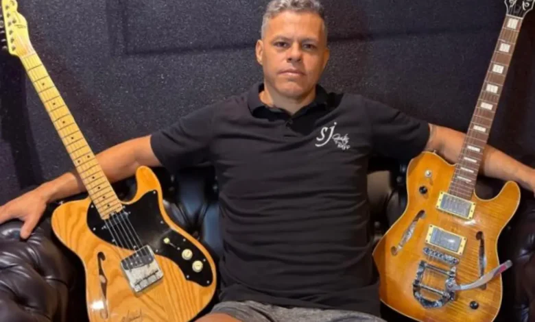 Empresário em Goiânia cria primeira guitarra utilizando madeira de móveis antigos da avó