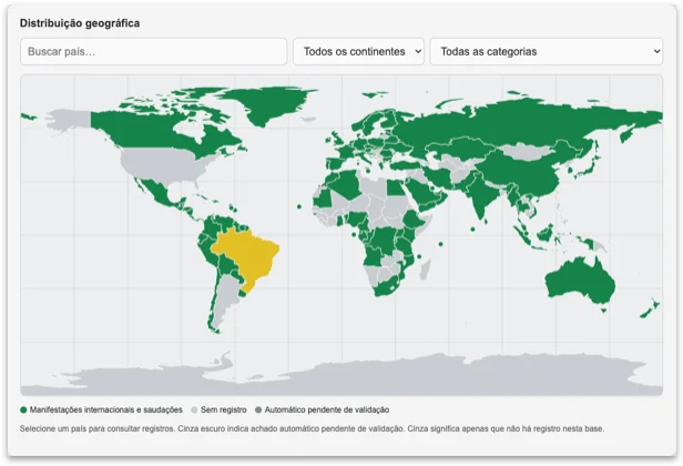 Ferramenta do Tribunal Superior Eleitoral mapeia apoio internacional ao governo