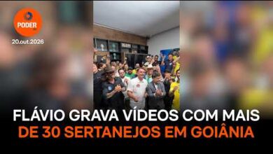 Flávio Bolsonaro grava vídeos com dezenas de sertanejos em Goiás