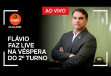 Flávio Bolsonaro realiza transmissão ao vivo na véspera do segundo turno