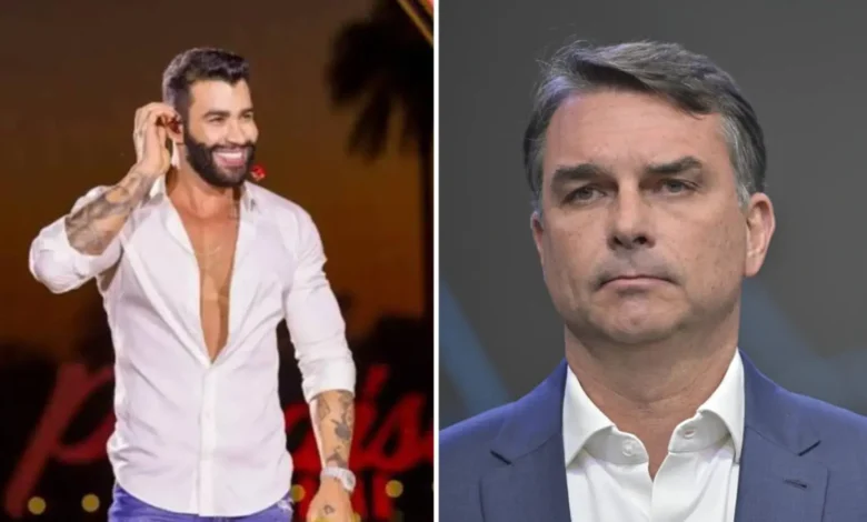 Flávio Bolsonaro se reúne com Gusttavo Lima para gravações de campanha presidencial