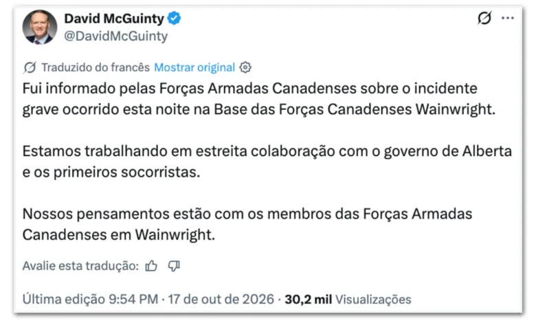 Fogo em base militar no Canadá causa mortes e deixa feridos em Alberta