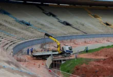 Fundações marcam nova fase da reforma do estádio Serra Dourada em Goiânia
