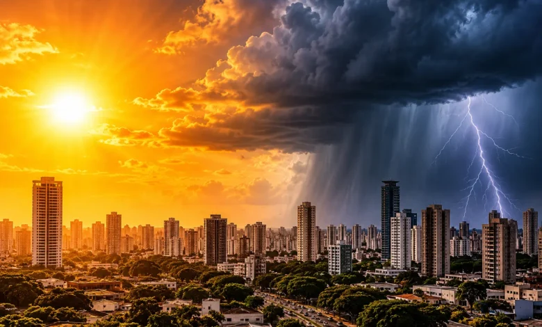 Goiás enfrenta semana de calor extremo com termômetros chegando a 41 °C e risco de temporais
