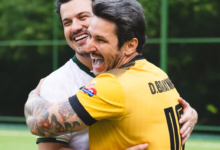 Hugo e Guilherme enfrentam Kamisa 10 em partida de futebol beneficente em Goiânia