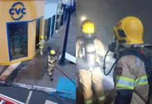 Incêndio atinge agência de viagens e mobiliza bombeiros