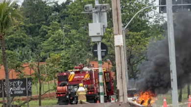 Incêndio em automóvel na Go-020 mobiliza equipe dos bombeiros
