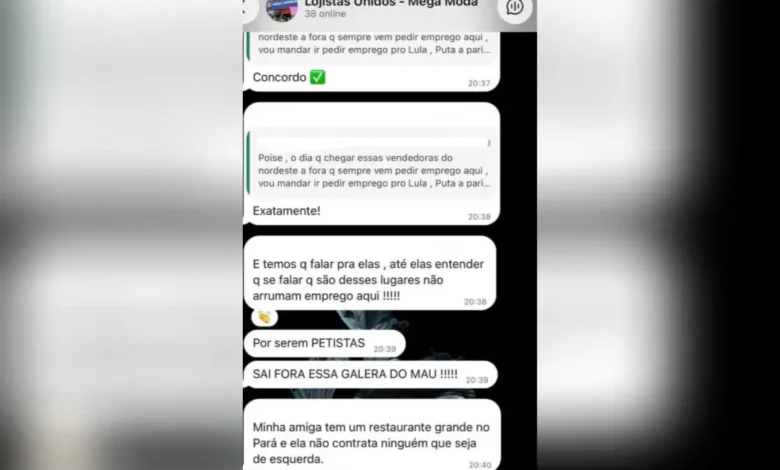 Lojistas discutem vetar contratação de nordestinos e eleitores de esquerda