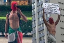 Manifestante viraliza em ato na avenida Paulista com mensagem sobre educação