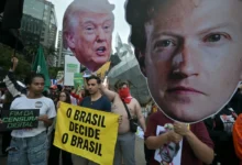 Manifestantes protestam em São Paulo para exigir neutralidade da Meta nas eleições