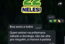 Médica é afastada em Goiânia após mensagens sobre alta de pacientes petistas