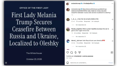 Melania Trump articula trégua localizada entre Rússia e Ucrânia