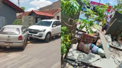 Motorista alcoolizado é preso após colisão e destruição de muro
