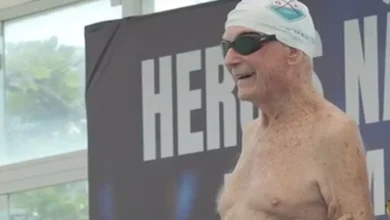Nadador de 102 anos desafia limites e compete em torneio master no Rio de Janeiro