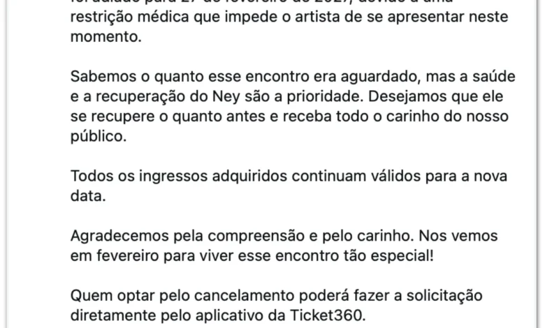 Ney Matogrosso adia show em Tiradentes após restrição médica