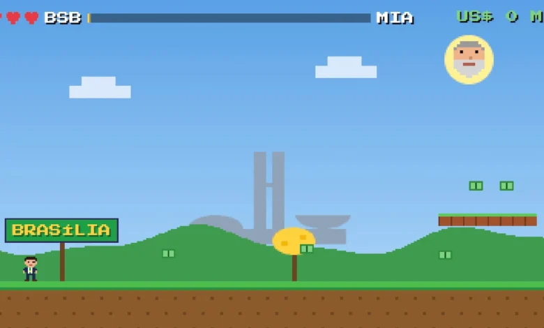 Novo game estilo Mario satiriza política brasileira com Lula e Flávio Bolsonaro
