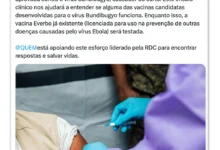 OMS inicia ensaio clínico de vacina contra ebola na República Democrática do Congo