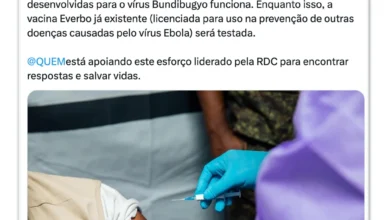 OMS inicia ensaio clínico de vacina contra ebola na República Democrática do Congo