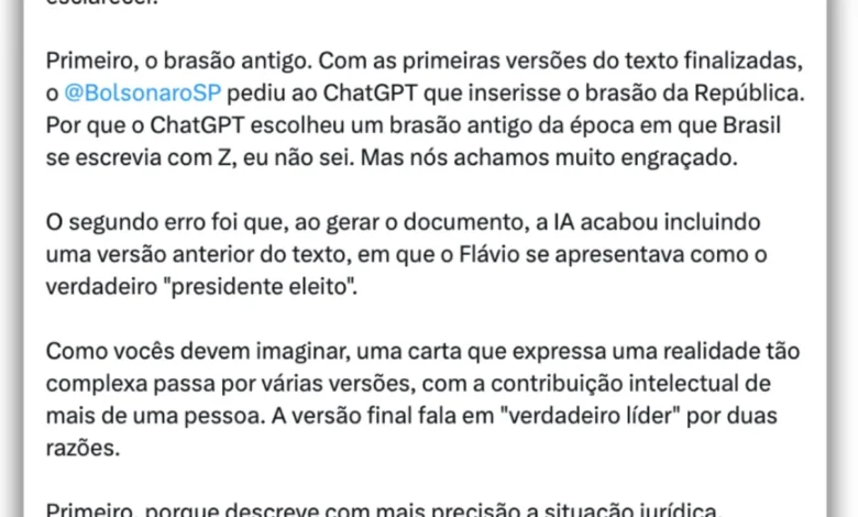 Paulo Figueiredo explica falhas de inteligência artificial na carta de Flávio Bolsonaro