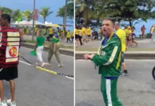 Polícia investiga vídeo de homem negro acorrentado em ato político
