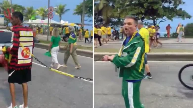 Polícia investiga vídeo de homem negro acorrentado em ato político