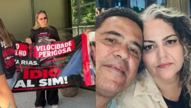 Protesto cobra justiça após atropelamento de casal em avenida