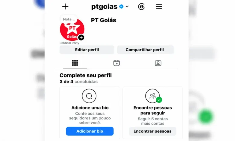 PT de Goiás denuncia suposta limitação de alcance em perfil no Instagram