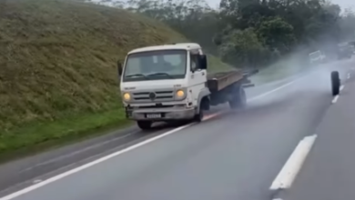 Roda de caminhão se desprende no Rodoanel após alerta de motorista em São Paulo