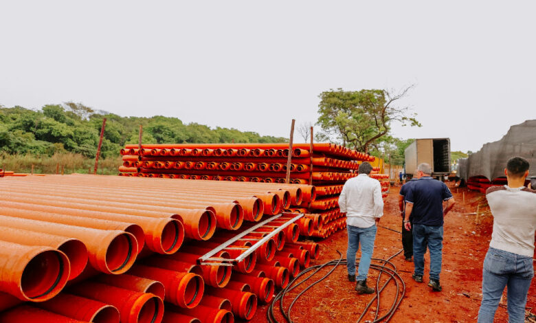 Sanesc inicia recebimento de materiais para expansão do esgoto em Senador Canedo